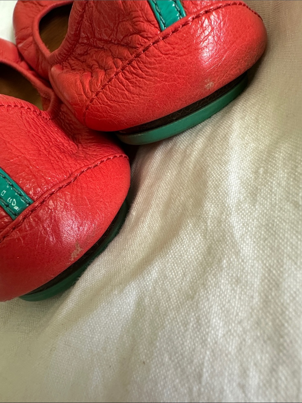 Tieks Red Leather Ballet Flats size 10 - Picture 4 of 8
